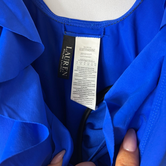 Women's Lauren Ralph Lauren Swim Top Size 4 Blue - Picture 5 of 5